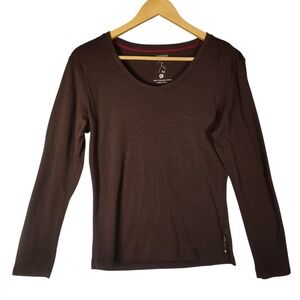 Gramicci Merino Wool Top Women's Large Brown Long Sleeve Base Layer Outdoor